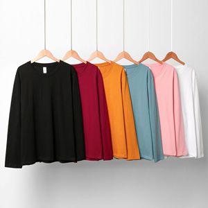 2025 Best Seller barato Color sólido 210gsm algodón manga larga Unisex hombres logotipo personalizado suelta en blanco Camiseta de manga larga para hombres - Product Image 2