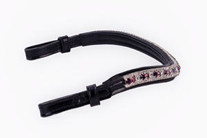 Bandeau de Cheval en Cuir Léger de Haute Qualité, Différentes Couleurs, Cristaux Élégants, Produits Équestres EQUIHAWK MVE-BB-26 - Product Image 3