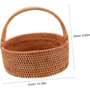 Panier de rangement rond en rotin naturel - Écologique, moderne et multi-usages - Product Image 2