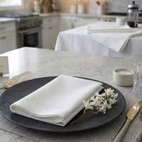 Serviette de table en sergé de coton NUUS, logo personnalisé, résistante aux taches, infroissable, pour dîner, fête, mariage, décoration de la maison