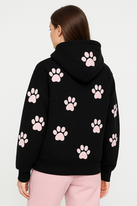 Sudadera con capucha de manga corta para mujer, sudadera de lana de algodón, otoño, respetuosa con el medio ambiente, Frente Cálido, estampado personalizado, amantes de las mascotas, ropa de calle informal - Product Image 2