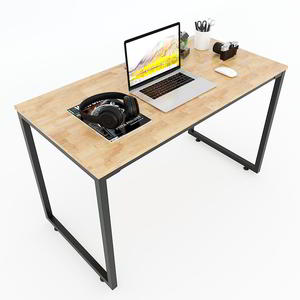 Escritorio Minimalista para Computadora de Madera de Caucho de 120x60cm HBMN002 con Patas de Montaje - Product Image 1