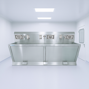 Station de lavage chirurgical à trois baies avec capteur et commande au pied pour usage hospitalier SI SURGICAL, garantie 1 an - Product Image 1