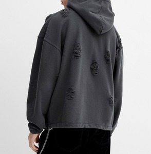 Sudadera con Capucha de Moda con Lavado Ácido de Primera Calidad, el Mejor Servicio OEM, Precio al por Mayor, Sudadera con Capucha para Hombre con Lavado Ácido Desgastado - Product Image 3