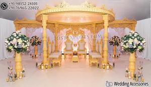 Lujoso estilo palaciego gran boda Mandap Raj Mahal Mandap para bodas occidentales de Indo boda india elegante corona Mandap EE. UU. - Product Image 5