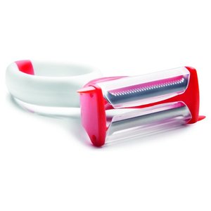 Pelapatate doppia lama <b>Plastica</b> DAILY Bianco e Rosso 0266 - Product Image 1