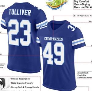 «Maillot de football américain personnalisé en maille d'équipe-confortable, durable et parfait pour la pratique» Streetwear Mesh Sublimation Jersey - Product Image 2