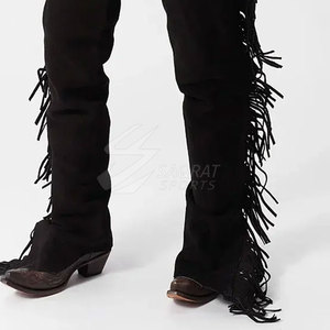Dernière conception de chaps en cuir de haute qualité pour hommes utilisation en extérieur respirant en gros lavé chaps en cuir pour hommes - Product Image 6