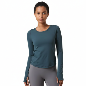 เสื้อแรชการ์ดแขนยาวสำหรับผู้หญิง ป้องกันรังสียูวี แห้งเร็ว เหมาะสำหรับว่ายน้ำ เล่นเซิร์ฟ ดำน้ำ ผลิตจากผ้าสแปนเด็กซ์/โพลีเอสเตอร์ 220 กรัม พิมพ์ลายดิจิทัล - Product Image 1