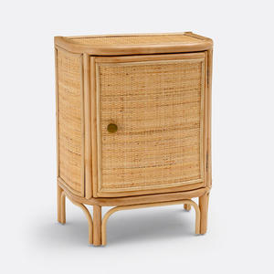 Meilleure vente buffet en bois de rotin naturel tables de chevet prix le moins cher vente en gros armoire de table de chevet en bois pour chambre à coucher - Product Image 2