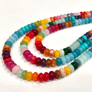 Collar de Perlas de Agua Dulce Naturales Multicolores de 8mm, Collar de Cuentas de Arcoíris con Baño de Plata, Elige la Longitud - Product Image 1