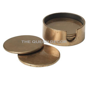 Round Shape Premium Pure <b>Marble</b> <b>Coasters</b> Stone & Wooden Super Standard Style Decorative <b>Coaster</b> for Drinks - Product Image 2