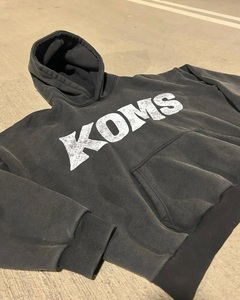 Sudadera con capucha de diamantes de imitación bordada para hombre de invierno al por mayor de primera calidad, acabado lavado ácido, algodón orgánico estampado personalizado de alta calidad - Product Image 2