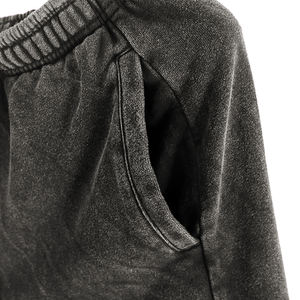 Haute qualité Vintage décontracté coton Shorts pour hommes en détresse respirant noir acide lavage avec motif décoration DDP expédition - Product Image 4