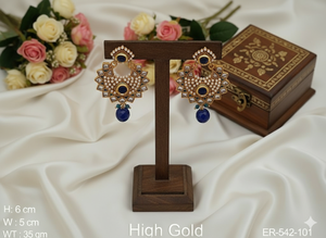 Pendientes Polki de acabado antiguo perfectos para novias, bodas, Ropa Étnica tradicional y ocasiones especiales - Product Image 4