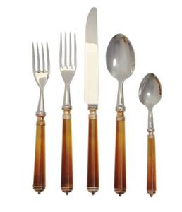 High Quality <b>Plastic</b> Shell Handle Stainless Steel Western Tableware European Steak Knife Fork and Spoon Modern Design - Product Image 4