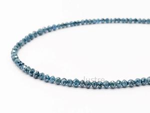 Cuentas de Diamante Azul, Excelente Corte Facetado, Rondelle, Buena Calidad, Certificado por Terceros, Marca LUSTRE, Joyería para Collares, Raro y Natural - Product Image 3