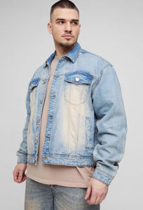 Veste en jean vintage bleue design personnalisé pour hommes vêtements robustes boutonnés classiques manches longues 100% coton Service OEM disponible - Product Image 5