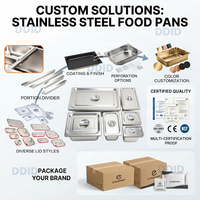 Pan GN Steam Table Ukuran Penuh 1/1 Gaya Amerika, Pan Hotel Stainless Steel Serbaguna, Penjualan Langsung Pabrik, Dapat Disesuaikan
