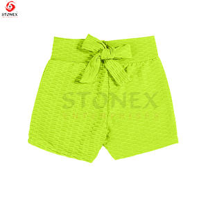 กางเกงขาสั้นโยคะผ้าฝ้ายสำหรับผู้หญิงกางเกงขาสั้นน่ารักมีจีบเอวสูงยืดหยุ่น - Product Image 2