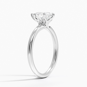 Luxe 14K Lab Certifié Moissanite Diamant Solitaire Bague de Fiançailles Fleur Design Original Minimaliste Style Romantique - Product Image 6