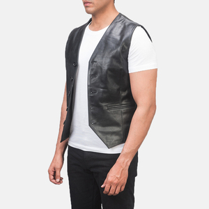 Meilleures ventes Gilet en cuir de motard pour hommes Nouveau style en cuir véritable Vêtements d'extérieur respirants et légers pour l'hiver - Product Image 2