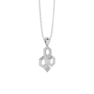 Pendentifs et breloques de bijoux fins | Pendentif en diamant hexagonal Zoe en argent sterling 925 | Étincelle géométrique moderne pour les femmes - Product Image 4