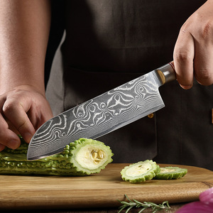 Couteau damas de cuisine professionnel japonais Vente en gros Service personnalisé OEM ODM Couteau à trancher de chef de haute qualité - Product Image 3