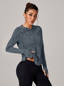 Long Sleeve Breathable Lightweight Yoga <b>Jacket</b> <b>Workout</b> Gym Clothing New Style 2026 Fashion Spandex - Product Image 4