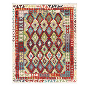 Alfombra Kilim de Maimana, Afganistán, 246 x 200 cm, Alfombras y Conjuntos Tradicionales Afganos - Product Image 1