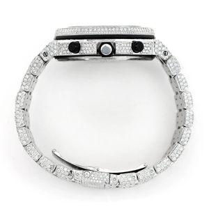 Moissanite Diamond Quartz <b>Watch</b> with Calendar Function Stainless Steel Band Coated Glass Dial ETA Movement Luxury Design - Product Image 4