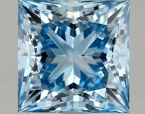 Lab Grown Diamond Princess 2.06ct Fancy Vivid Blue VVS1 - Product Image 1