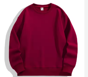 Sweat à capuche surdimensionné en molleton de coton 100%, coupe boxy, streetwear pour la saison d'automne, motif solide, col rond - Product Image 1