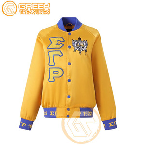 Veste universitaire personnalisée Sigma Gamma Rho brodée en satin vêtements grecs respirants de haute qualité vestes pour femmes - Product Image 2