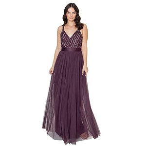 Robe de Demoiselle d'Honneur Longue Élégante en Chiffon Jaune avec Manches Courtes et Dentelle Appliquée, Coupe Empire, Grande Taille MBL8 - Product Image 1