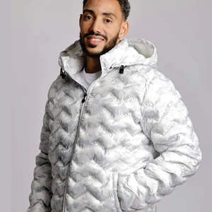 Chaqueta de invierno personalizada de alta calidad para hombre, chaqueta acolchada con capucha de invierno elegante con estampado completo, chaqueta acolchada de diseñador de lujo para M - Product Image 2