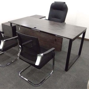 Escritorio Ejecutivo HBRT021 de 160x160cm, Rectangular, Sistema de Lujo Minimalista, Patas de Acero, Melamina, Requiere Ensamblaje, para Uso en Dormitorio - Product Image 5