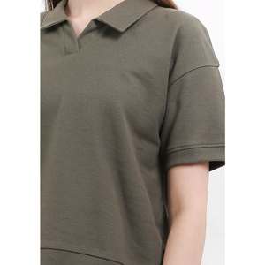 100% Polo blanc de luxe en coton de qualité supérieure avec broderie personnalisée et logo d'impression Polo Olive pour femme - Product Image 4