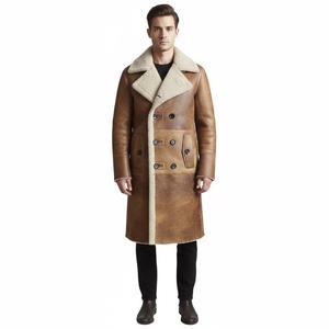 Manteau Aviateur Vintage en Cuir de Mouton Fin Grande Taille OEM pour Homme – Blouson B3 Trench Shearling Hiver - Product Image 1