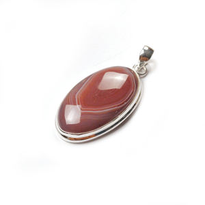 Cabochon ovale Botswana Agate rouge pendentif en pierres précieuses-argent sterling 925-bijoux en gros en vrac-pyramide et bijoux précieux - Product Image 3