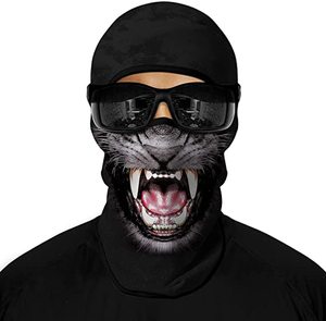 Blanco a prueba de viento invierno pasamontañas esquí al aire libre sombrero y calentador de cuello para deportes para clima frío y montar en motocicleta - Product Image 3