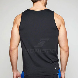 SONISPO SPORTS & FITNESS Camiseta sin Mangas de Poliéster/Algodón de Secado Rápido y Transpirable para Hombre, para Gimnasio, Entrenamiento y Running - Product Image 4