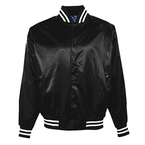 Men's Custom Satin Varsity Jackets Waterproof and Thin Stand Collar Wholesale Blank Polyester Letterman Jackets - Product Image 4
