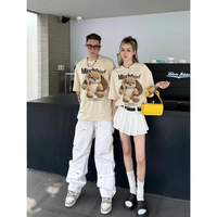T-shirt en coton imprimé pour couple, de haute qualité et durable, avec col et coupe ample, idéal pour les services de confection de vêtements, toutes saisons, unisexe