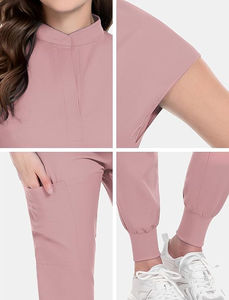 Scrubs médicaux personnalisés unisexe toile extensible dans les 4 sens uniformes hospitaliers à la mode ensembles uniformes d'infirmière OEM uniformes hospitaliers - Product Image 6