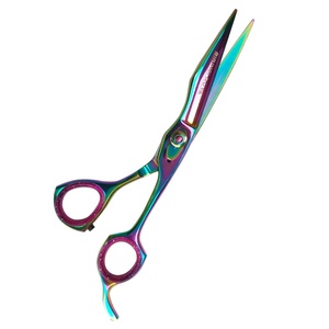 Ciseaux professionnels de coupe de cheveux de salon arc-en-ciel ciseaux de beauté pointus en acier inoxydable ciseaux amincissants droits émoussés en céramique - Product Image 4