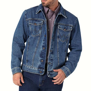 Chaqueta vaquera de manga larga unisex en estilo único cuello alto disponible en todos los tamaños para hombres y parejas al por mayor - Product Image 5