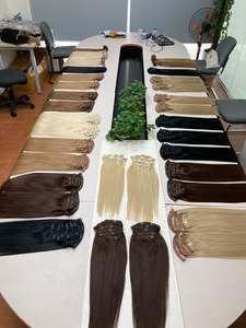 Cuticle Aligned Vietnamese Human Hair 100% Remy Halo Clip-in Hair Extension Double Drawn high quality - Product Image 5