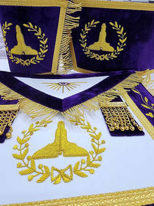 Mandil Masónico Rectangular de Alta Calidad, Bordado a Mano, Estilo Vintage, con las Palabras Esperanza, Fe y Caridad, Personalizable - Product Image 6