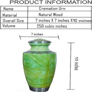 Handcrafted Aluminum Cremation Urns <b>for</b> <b>Ashes</b> Adult Funeral Urns <b>Box</b> Decorative Keepsake Burial <b>Ash</b> <b>Box</b> Large Green - Product Image 5